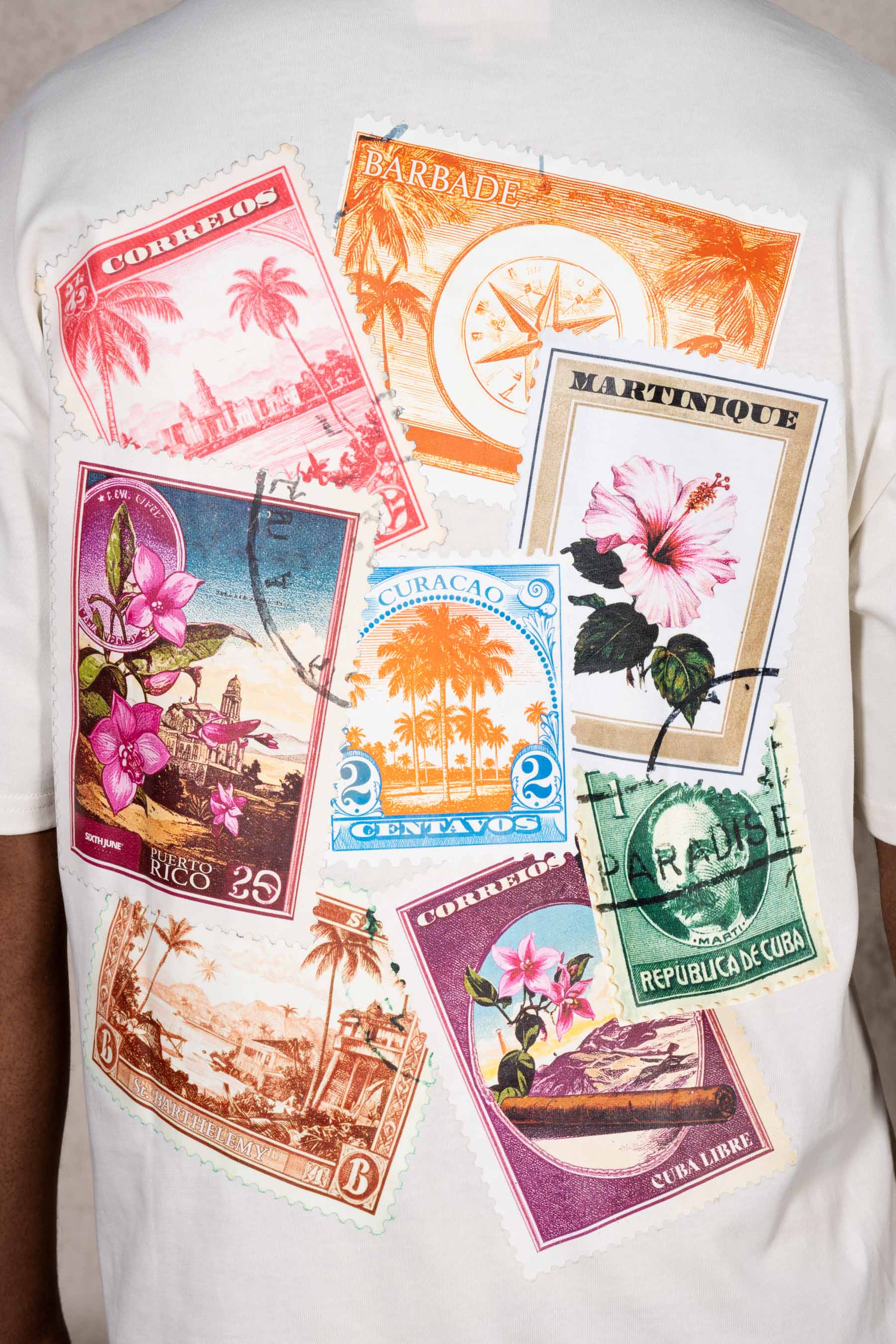 Carribean Stamps Tee 25992-OFFW