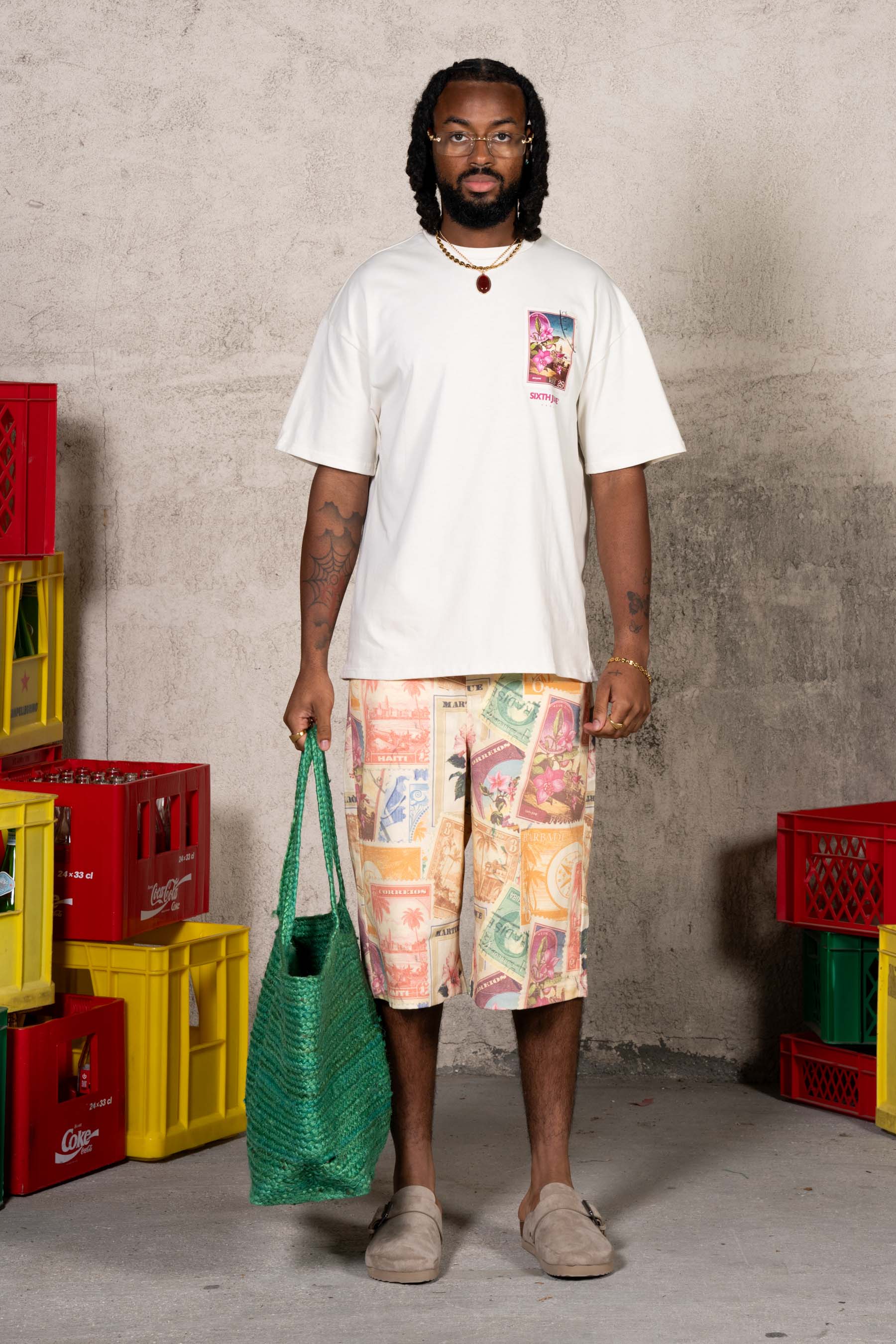 Carribean Stamps Tee 25992-OFFW