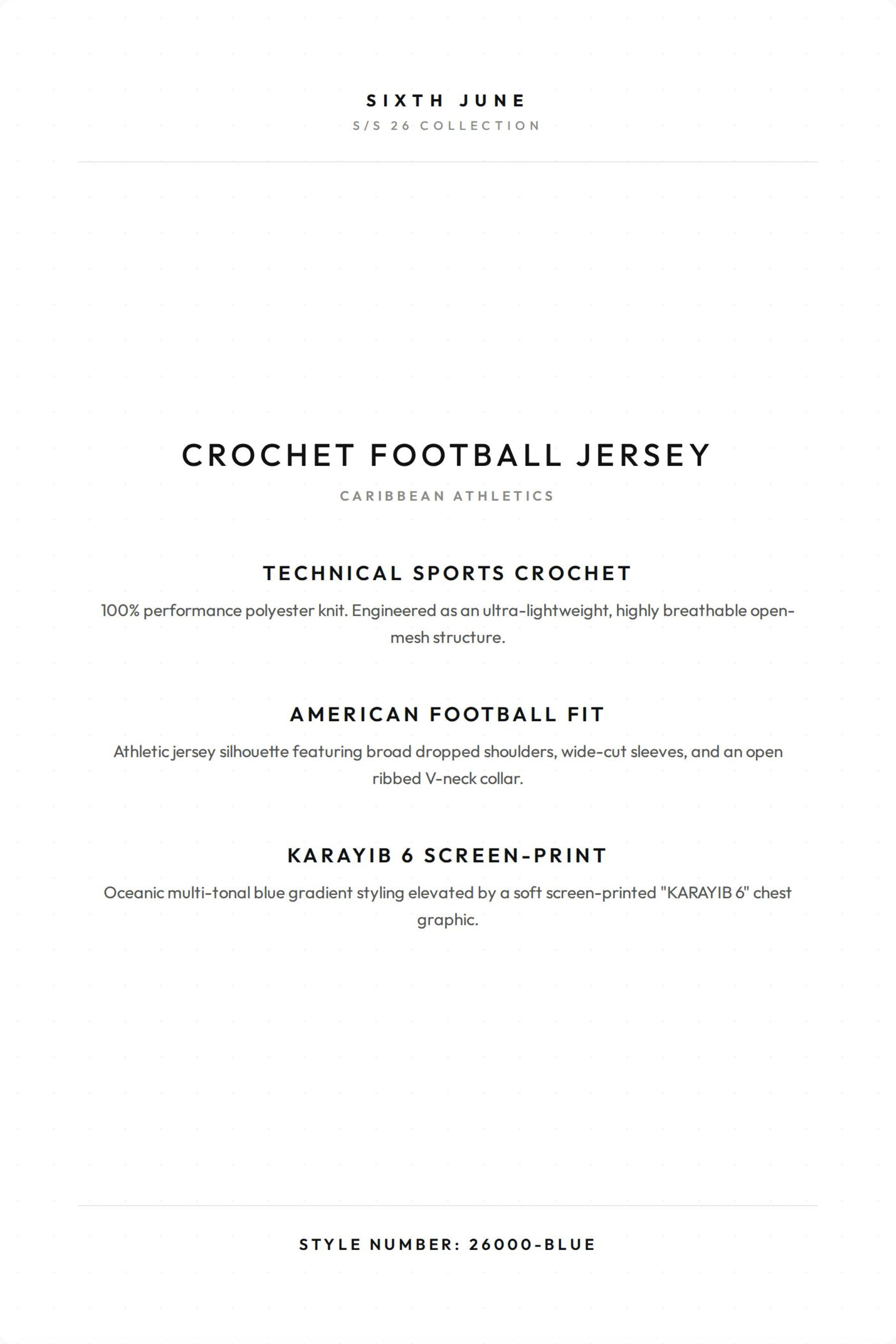 CARRIBEAN Crochet Football S/S T-Shirt