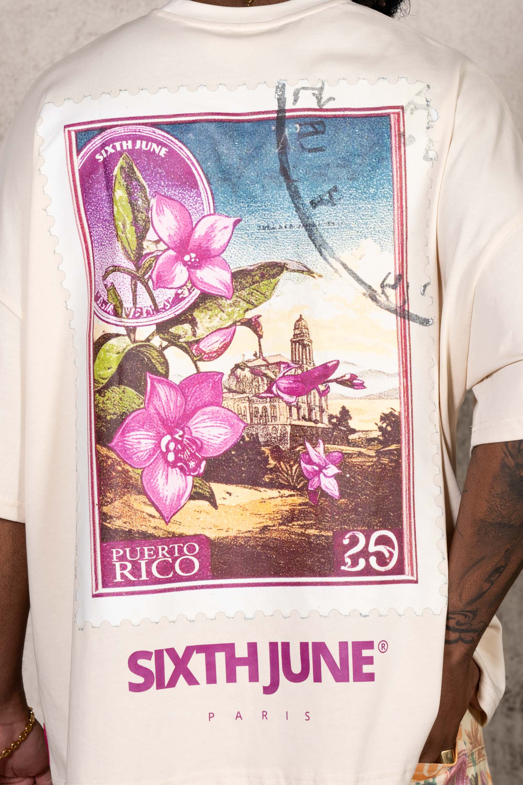 Puerto Rico Stamp Tee 26004-BEIG