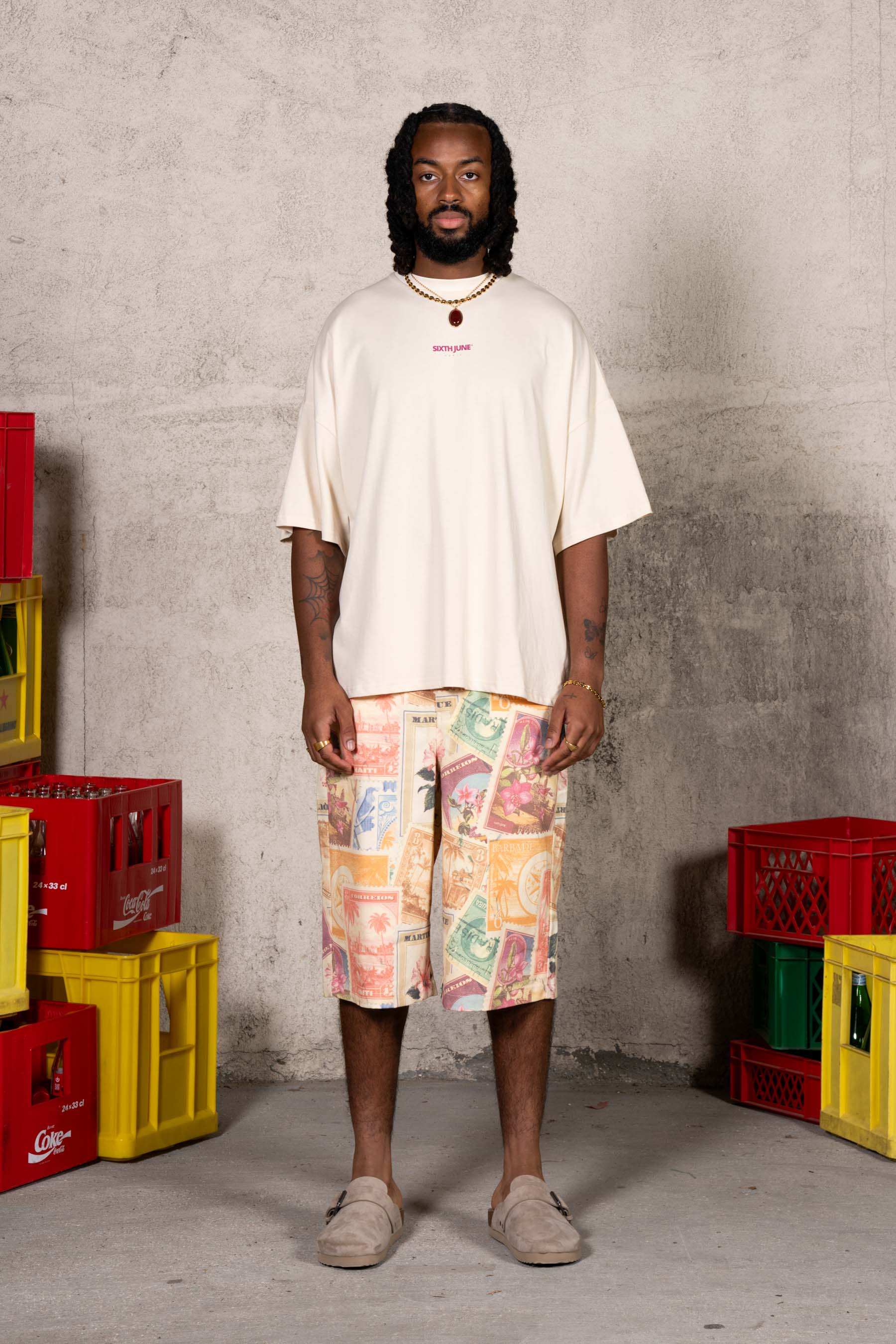 Puerto Rico Stamp Tee 26004-BEIG