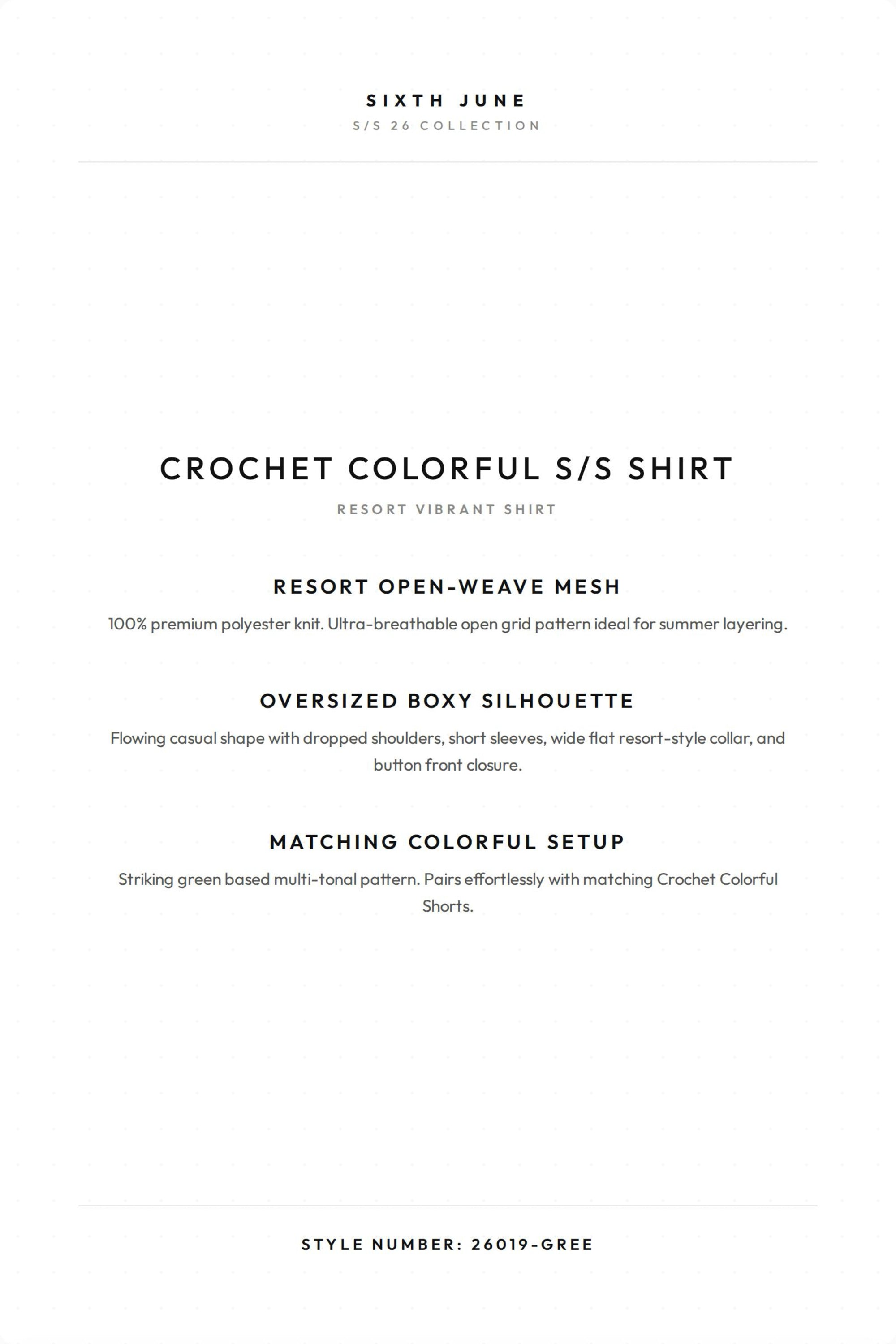 CROCHET Colorful S/S Shirt