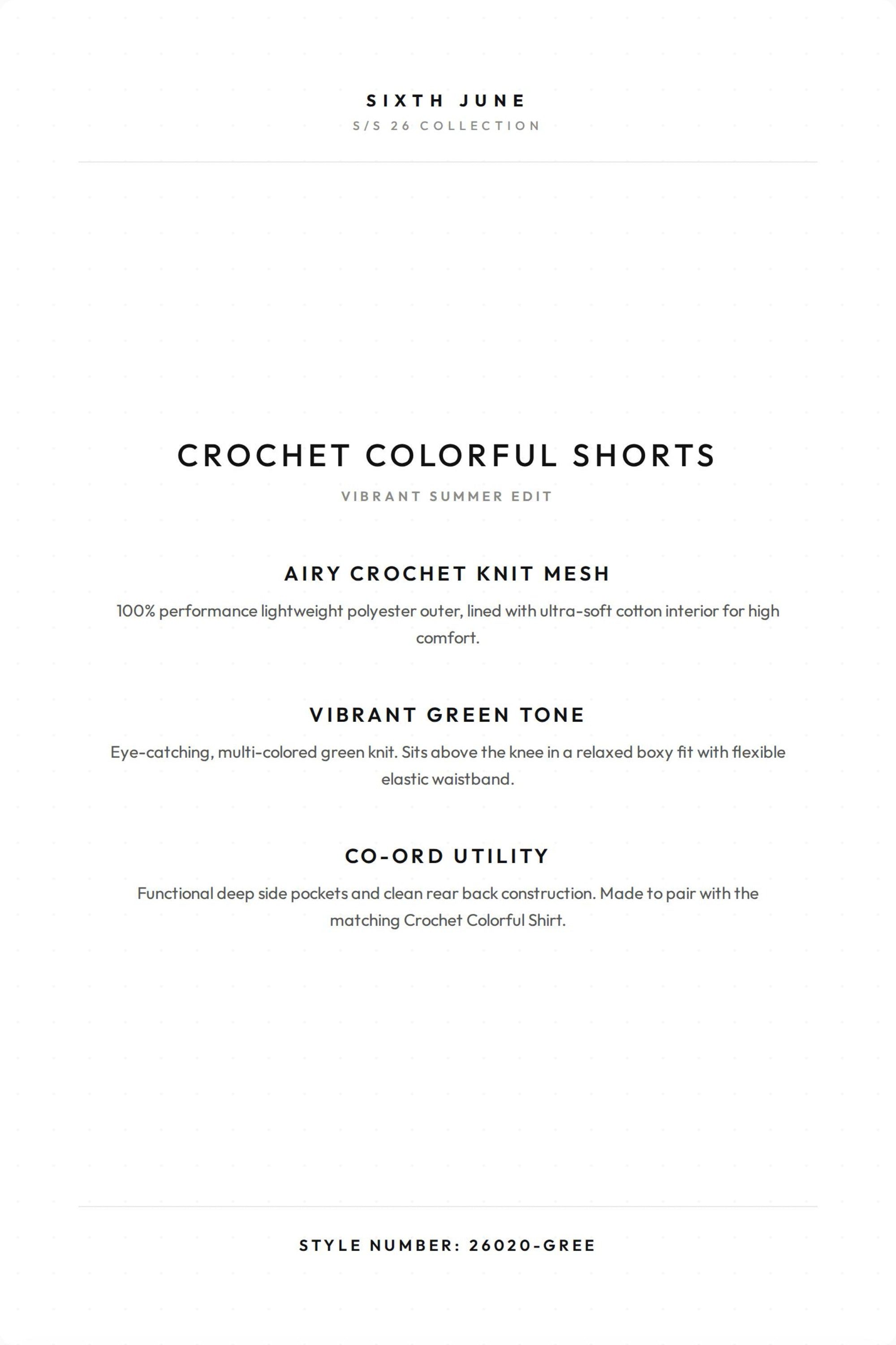 CROCHET Colorful Oversized Short