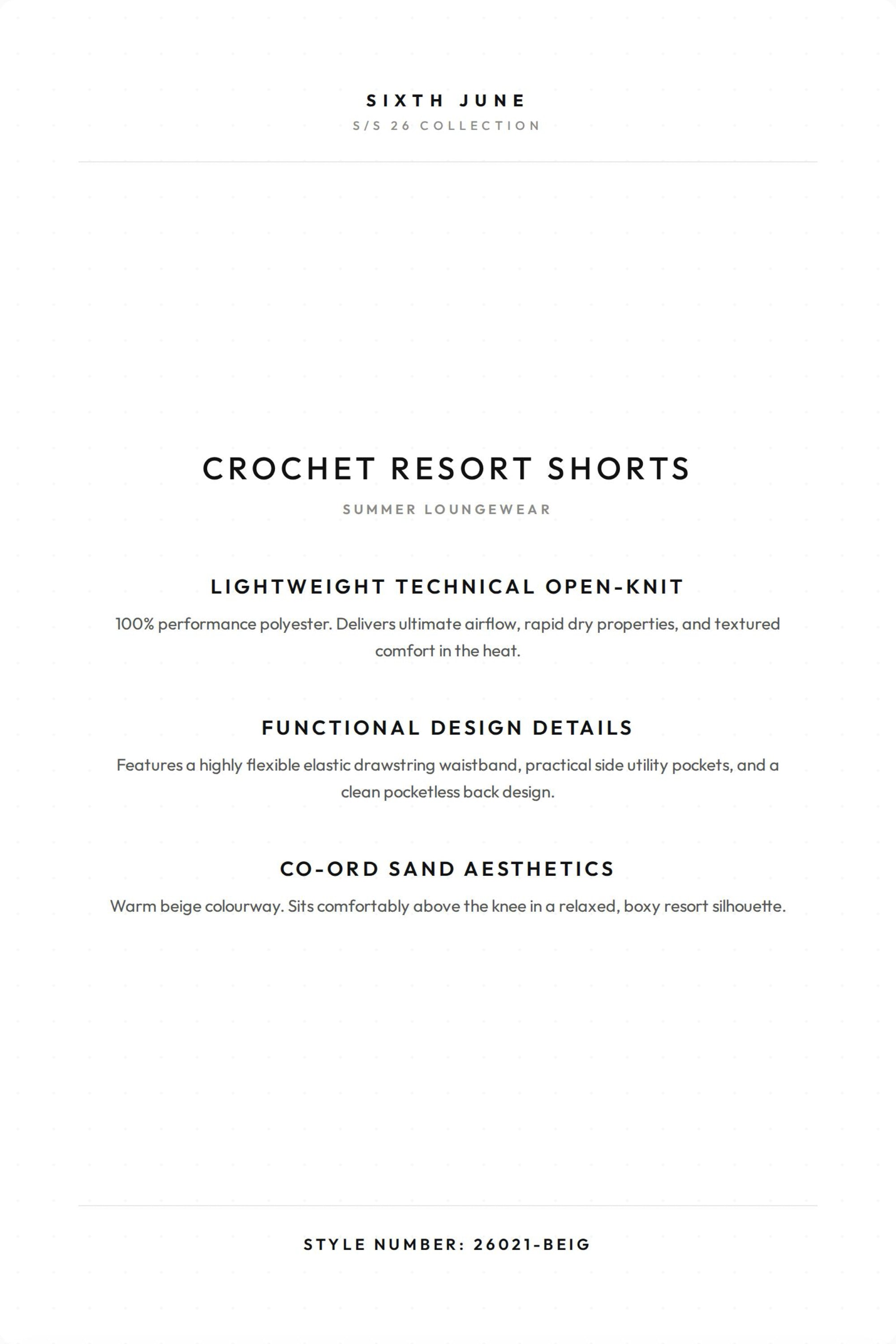 CROCHET Resort Short