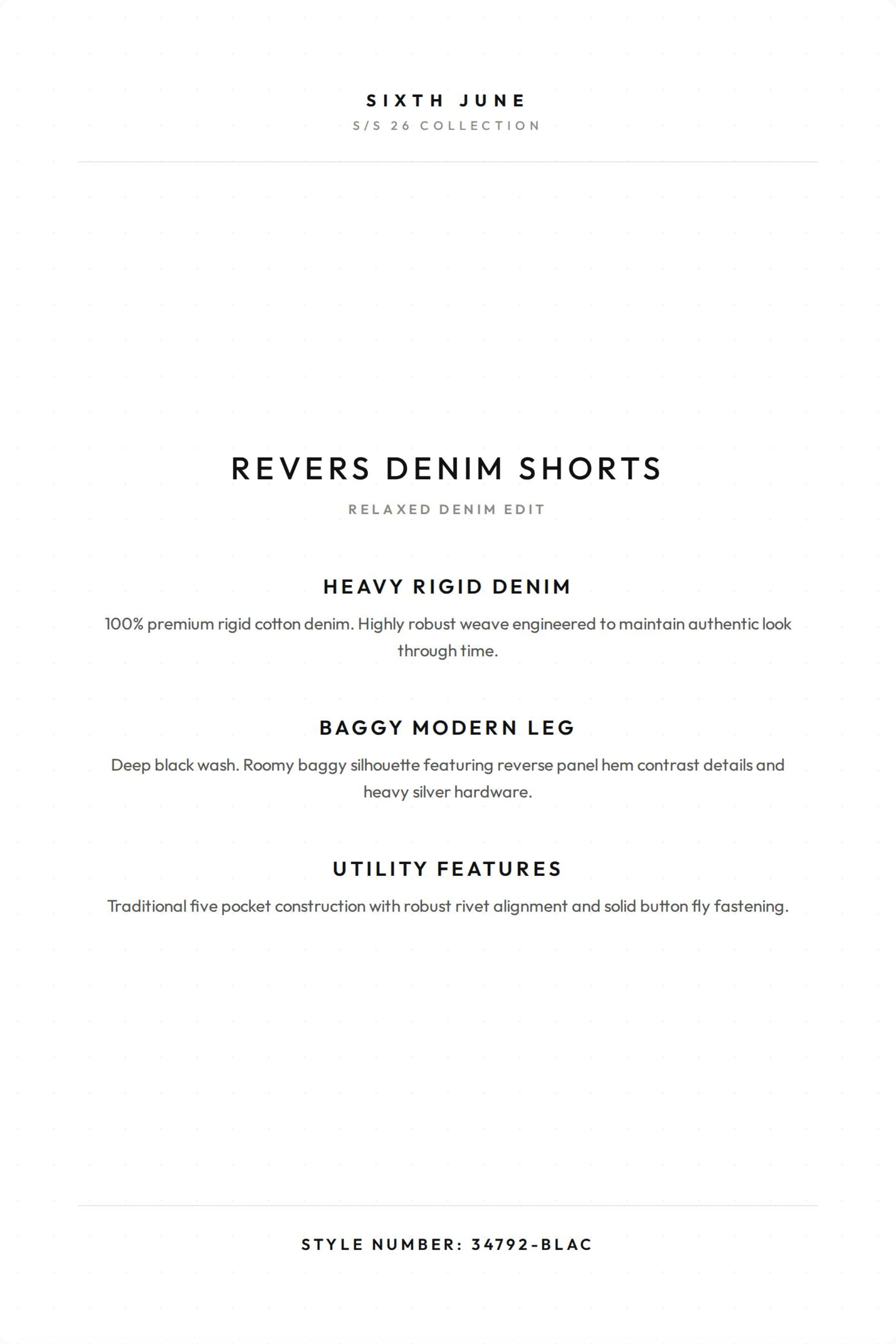 REVERS Denim Short