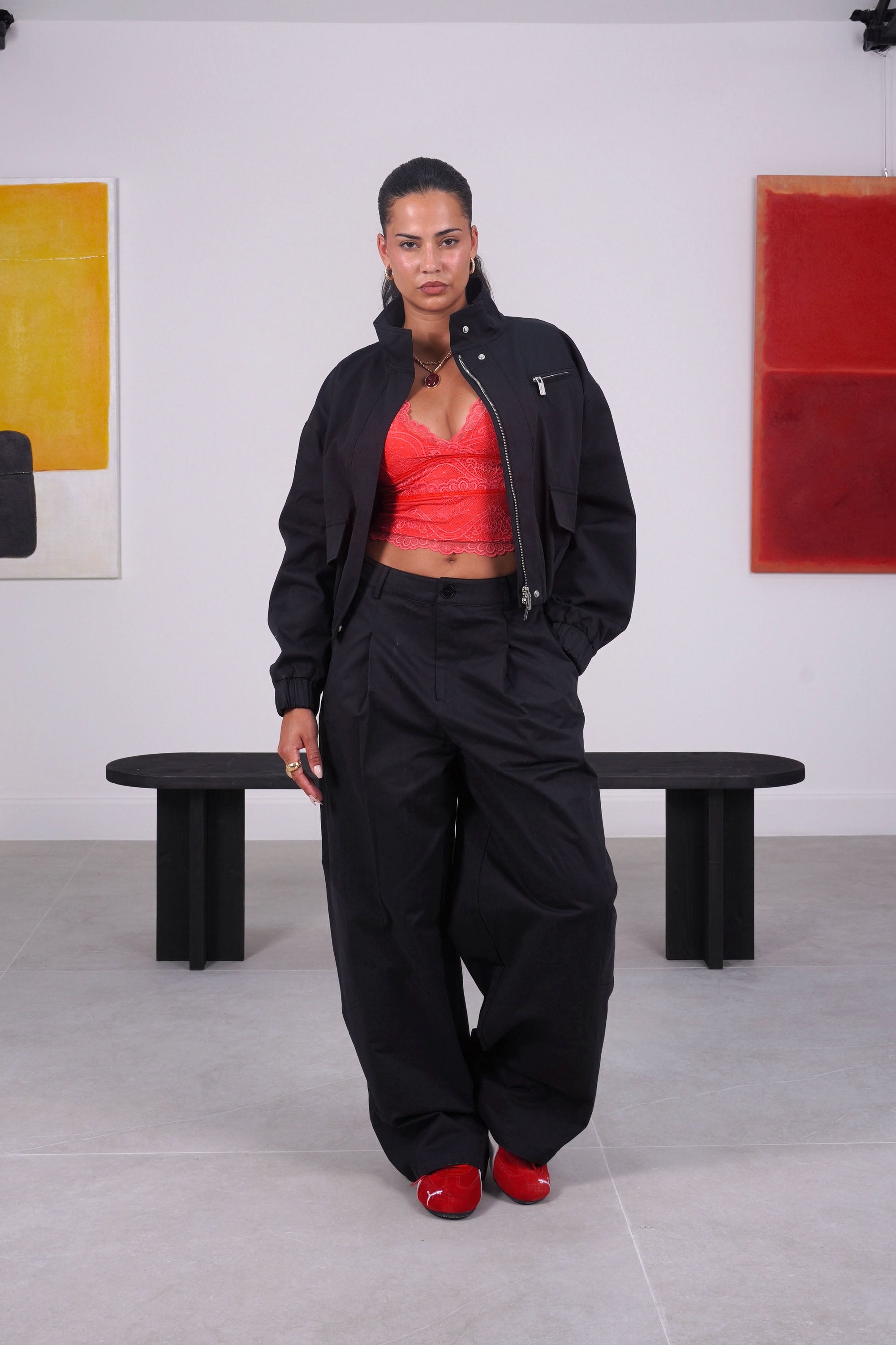 Sixth June Lace Shaped Tank Top 34839-REDX