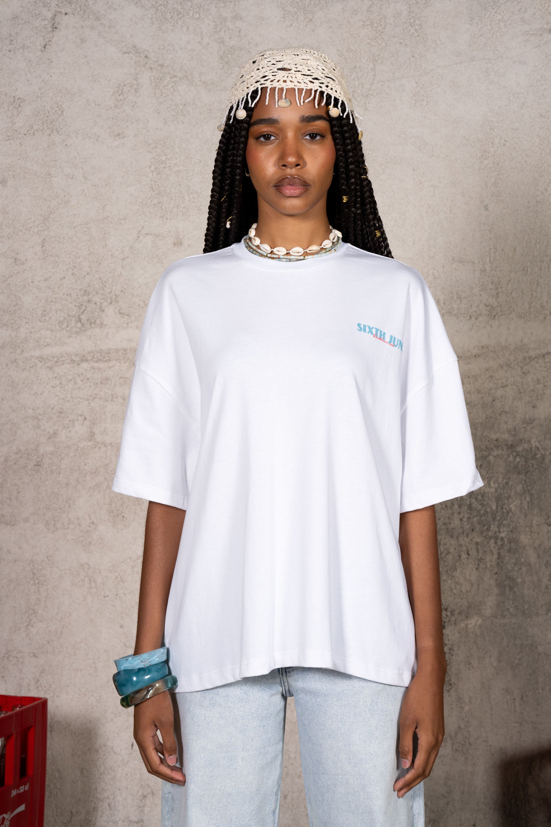 Carribean Soul Palm Tree Tee 34874-WHIT