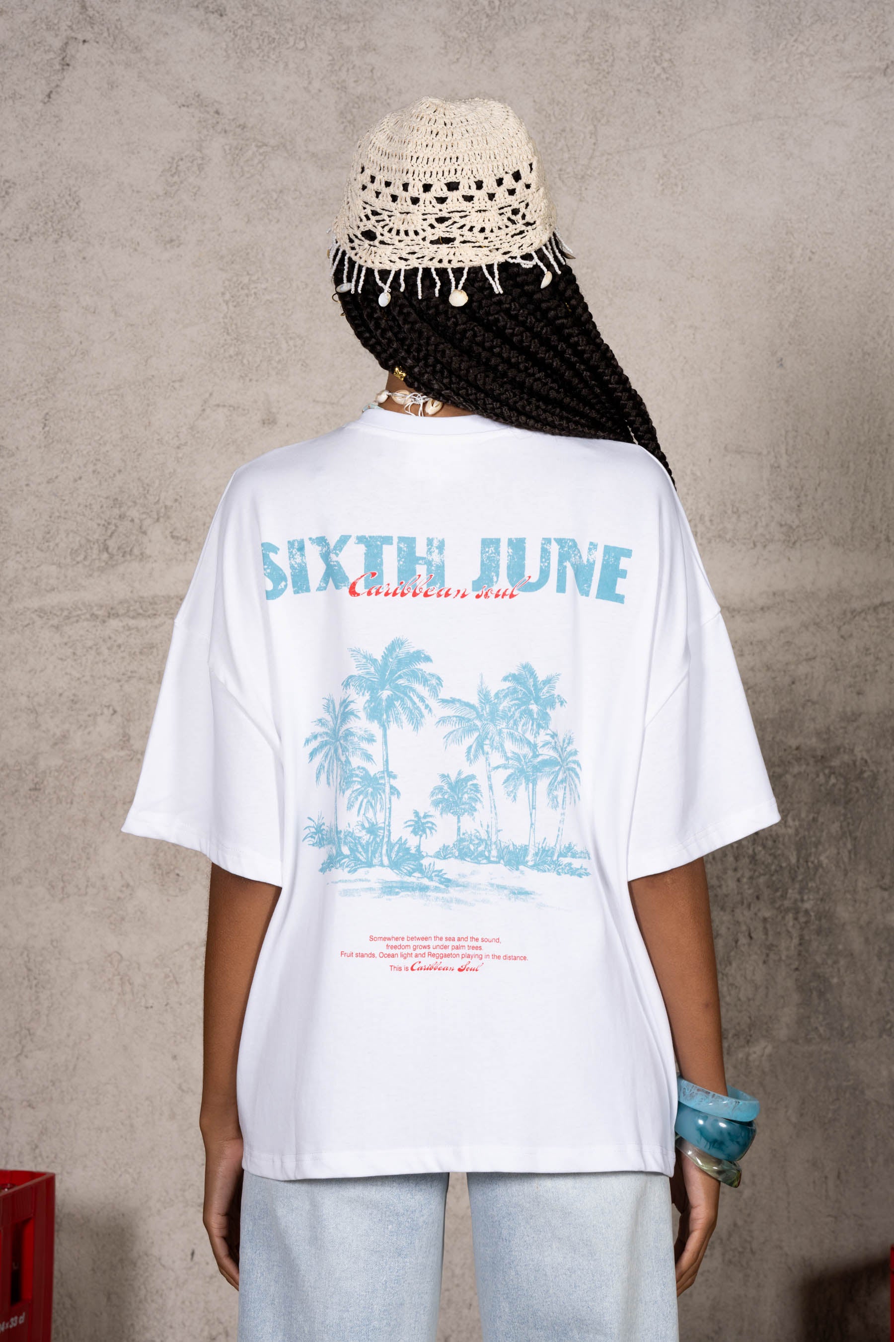 Carribean Soul Palm Tree Tee 34874-WHIT