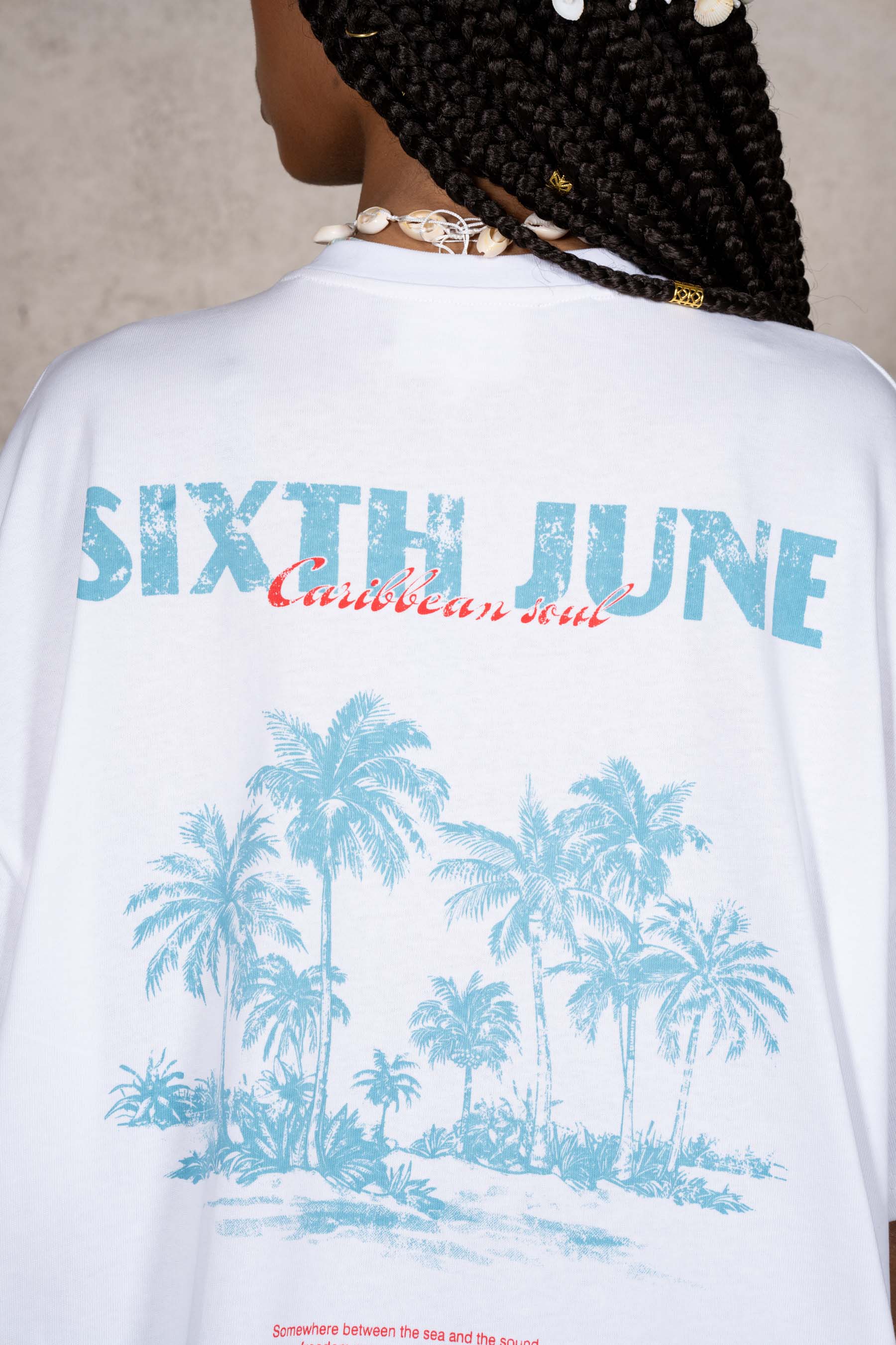 Carribean Soul Palm Tree Tee 34874-WHIT