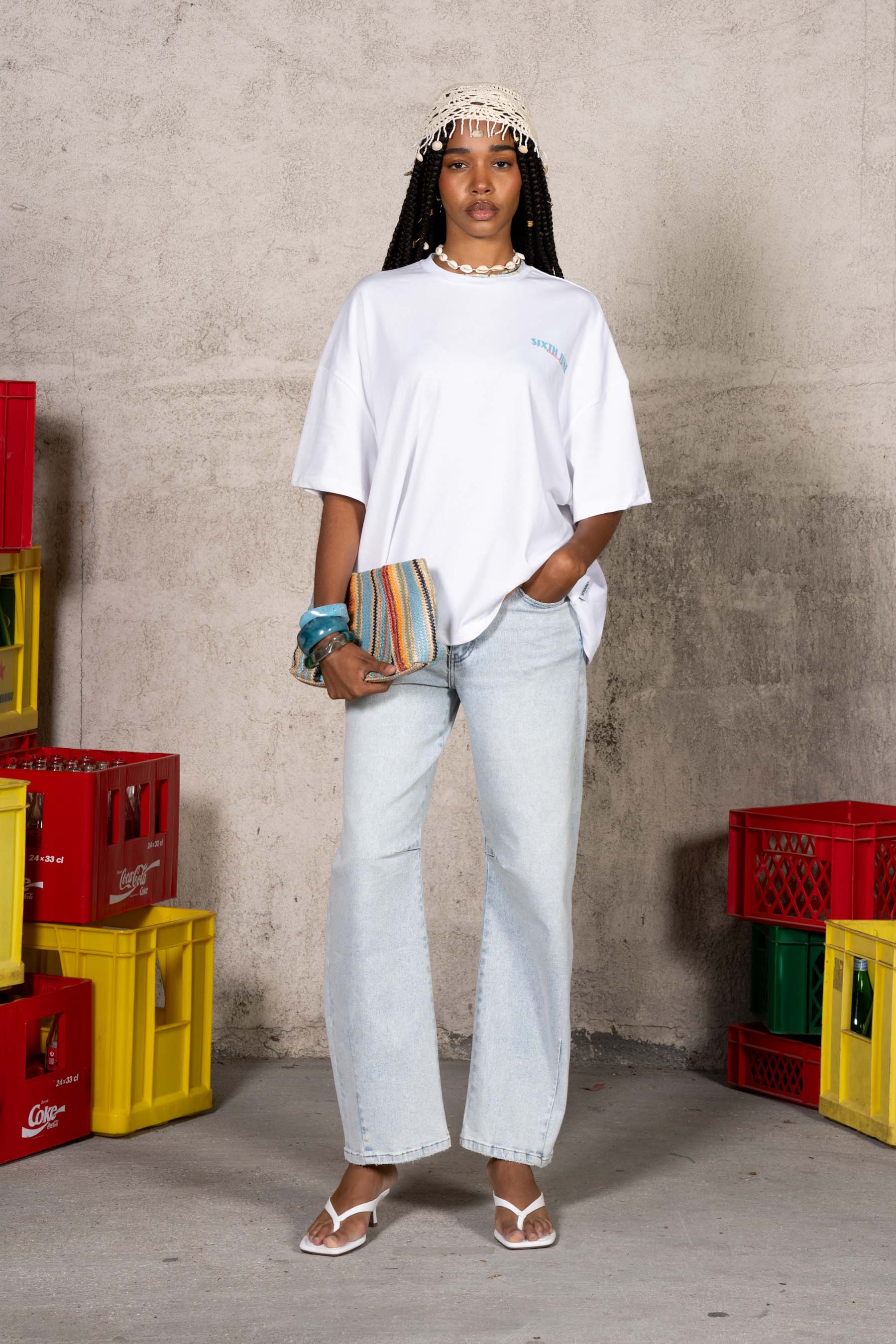 Carribean Soul Palm Tree Tee 34874-WHIT