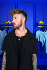 CREPE FABRIC SS SHIRT 25200-BLAC