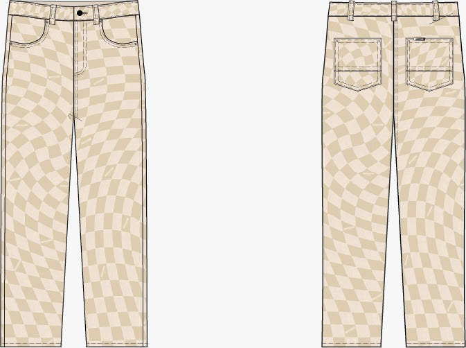 Jeans Denim Checkerboard 23622-BEIG