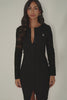 Sixth June Heart Embroidered Button Up ls Ribbed Dress 34644-BLAC