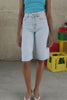 Baggy Denim Lace Shorts 34821-BLUE