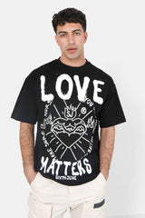 Love Matters print Tee 12434-BLAC