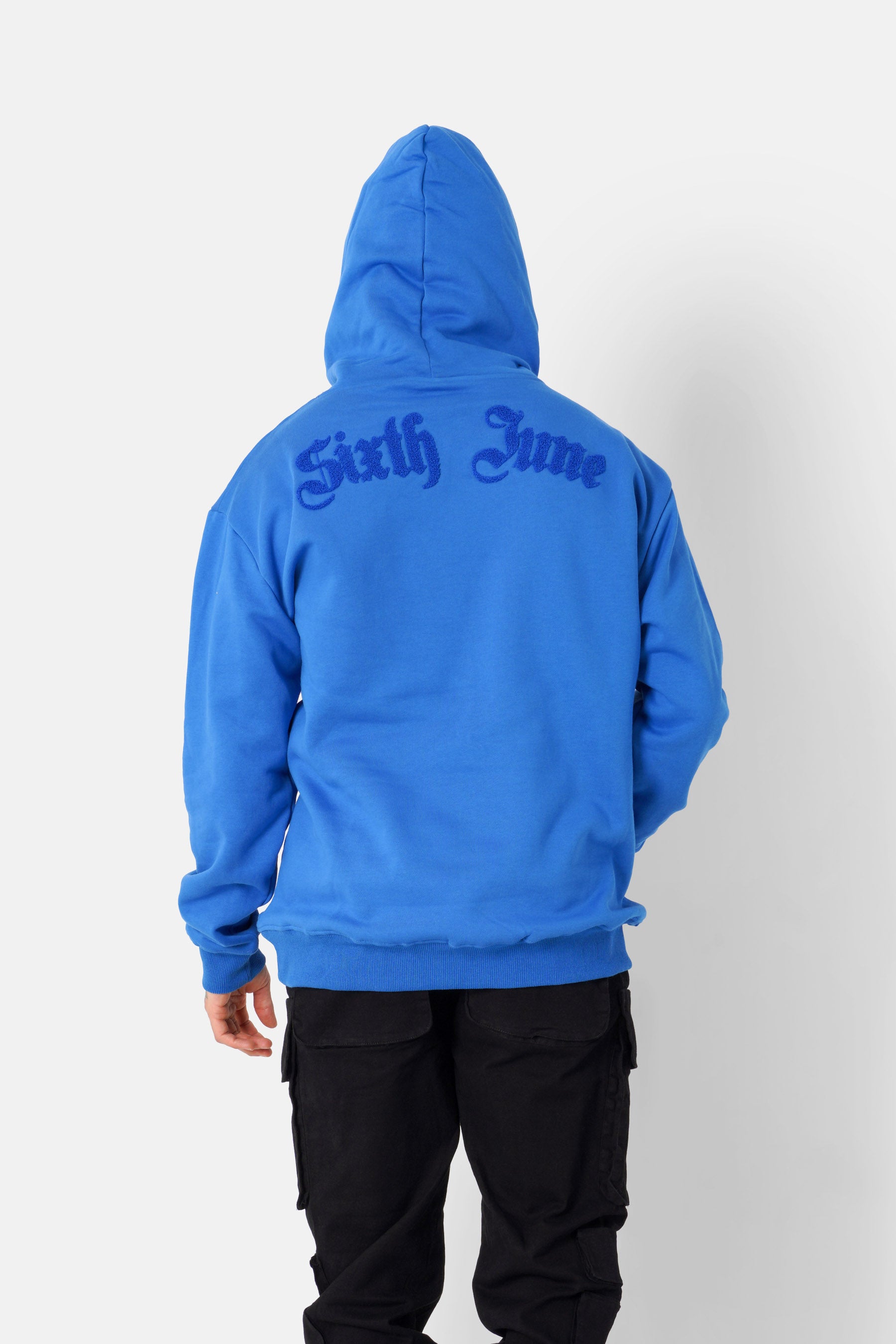 Hoodie curly logo hoodie Blue 12447-BLUE