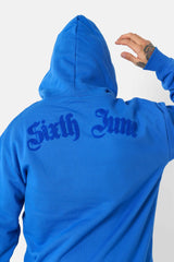 Hoodie curly logo hoodie Blue 12447-BLUE