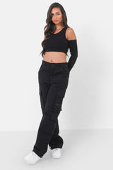 tank top with attached sleeves 12478-BLAC