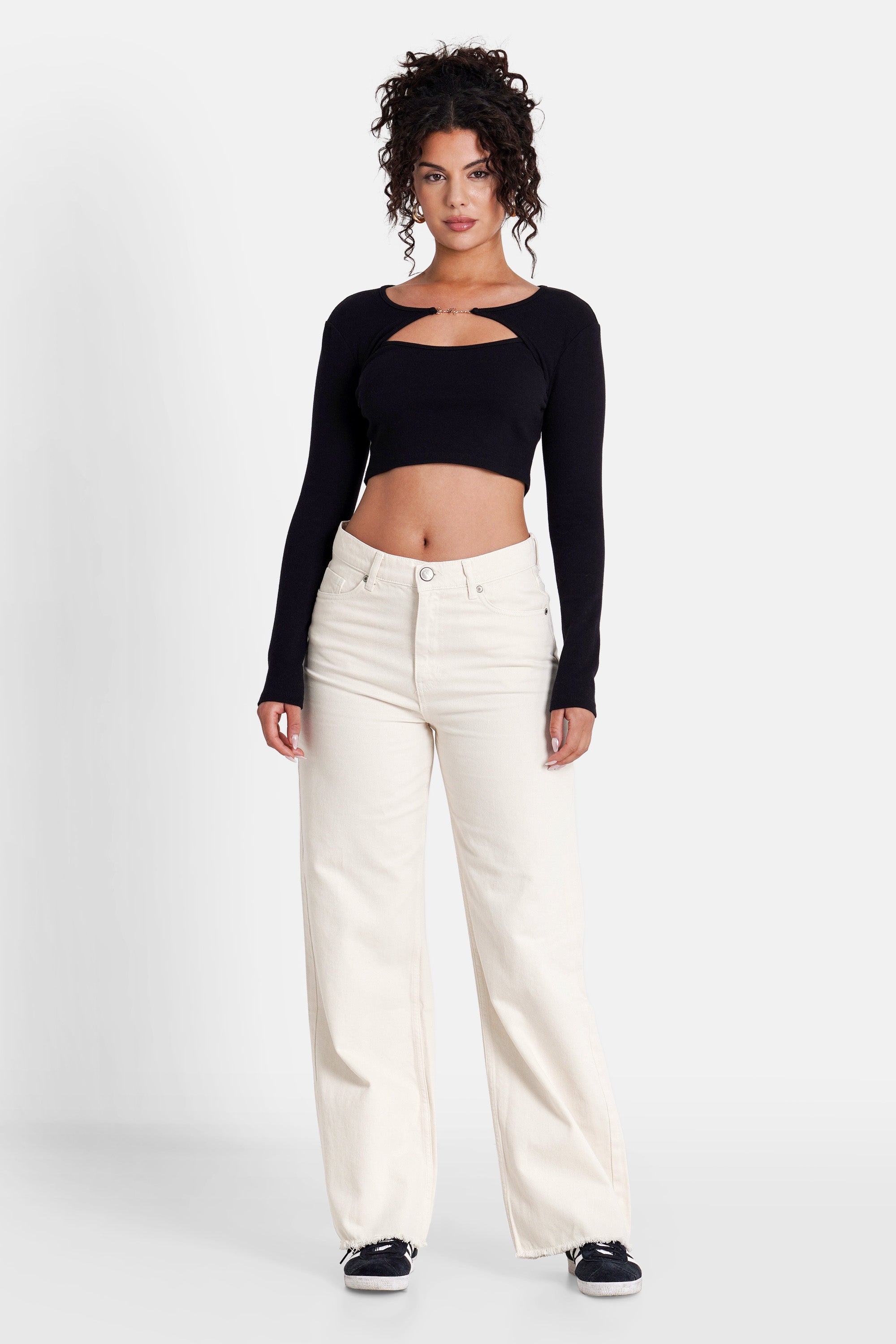 Logo jewel crop Top 12481-BLAC