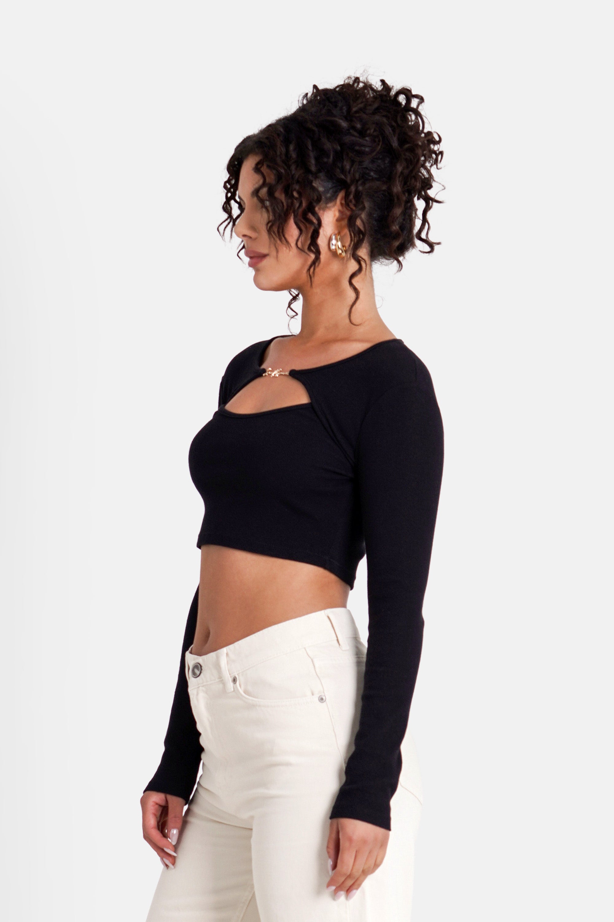 Logo jewel crop Top 12481-BLAC