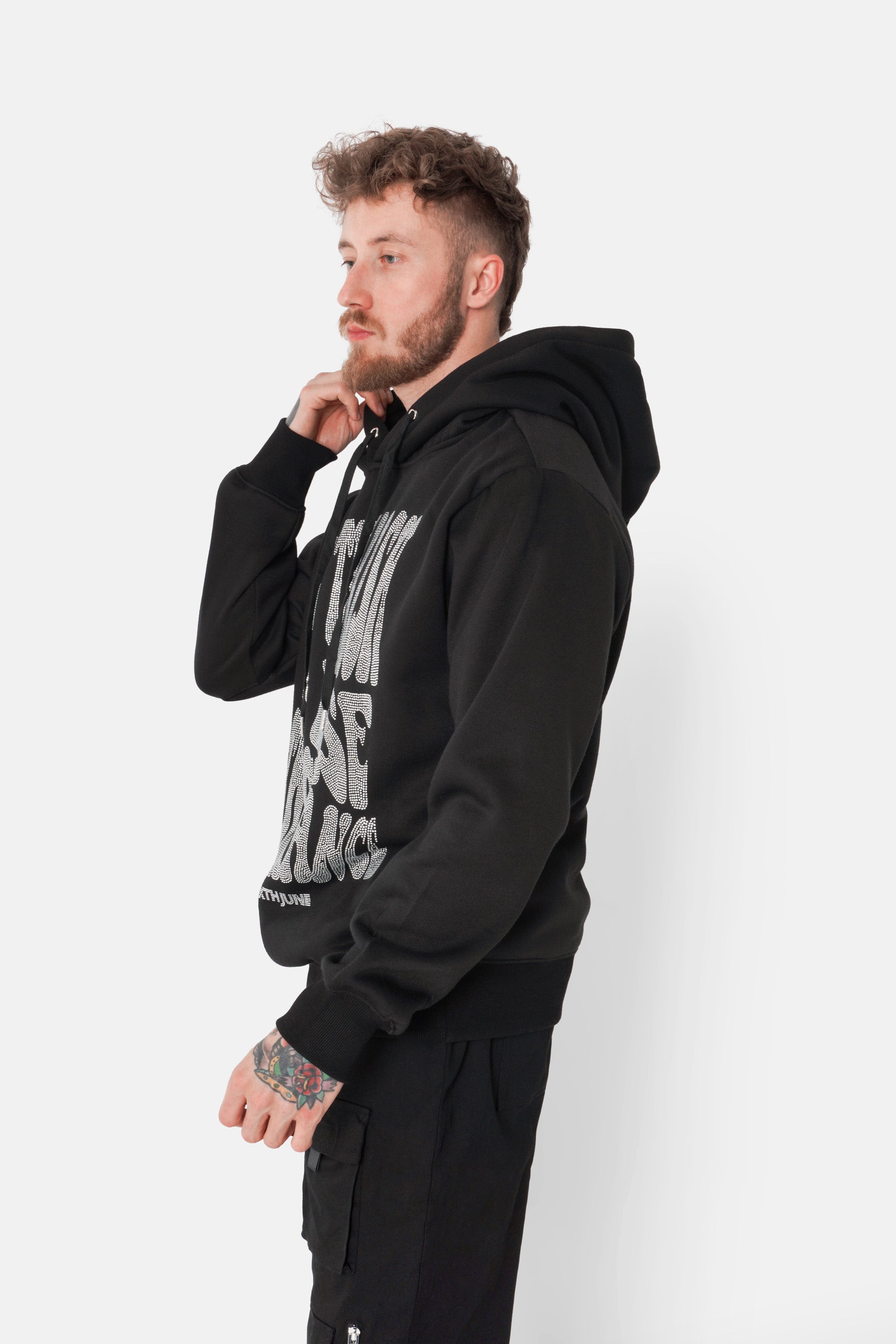 Hoodie take the risk strass 12681-BLAC