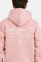 Hoodie Back Calligraphy Embroidery 12876-PINK