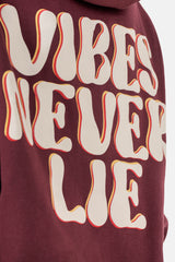 Vibes Never Lie Sixth June Back Retro Print Hoodie 12943-BURG