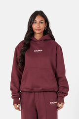 Vibes Never Lie Sixth June Back Retro Print Hoodie 12943-BURG