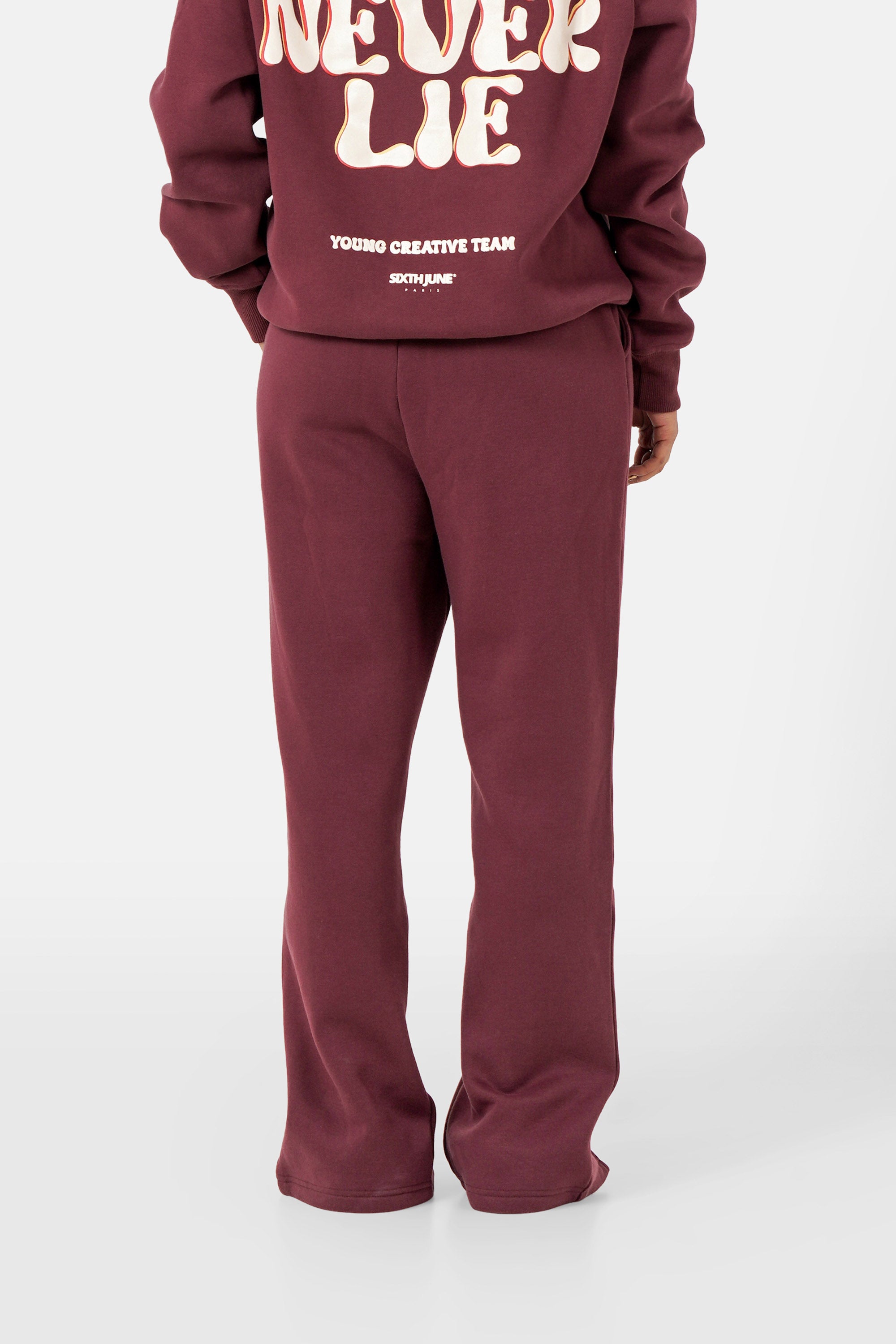 Vibes Never Lie Sixth June Retro Print Joggers 12945-BURG