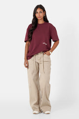 Jungle Flower Sixth June Print ss Tshirt  12977-BURG