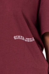 Jungle Flower Sixth June Print ss Tshirt  12977-BURG