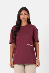 Jungle Flower Sixth June Print ss Tshirt  12977-BURG