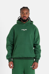 Retro print hoodie Green