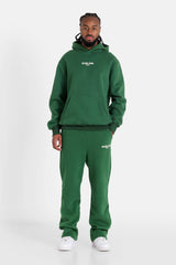 Retro print hoodie Green