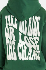 Retro print hoodie Green
