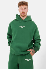 Retro print hoodie Green