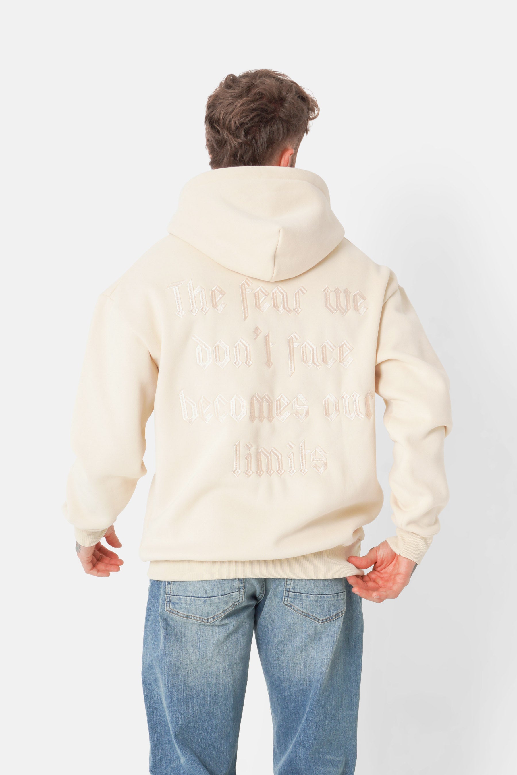 Embroidery hoodie Beige