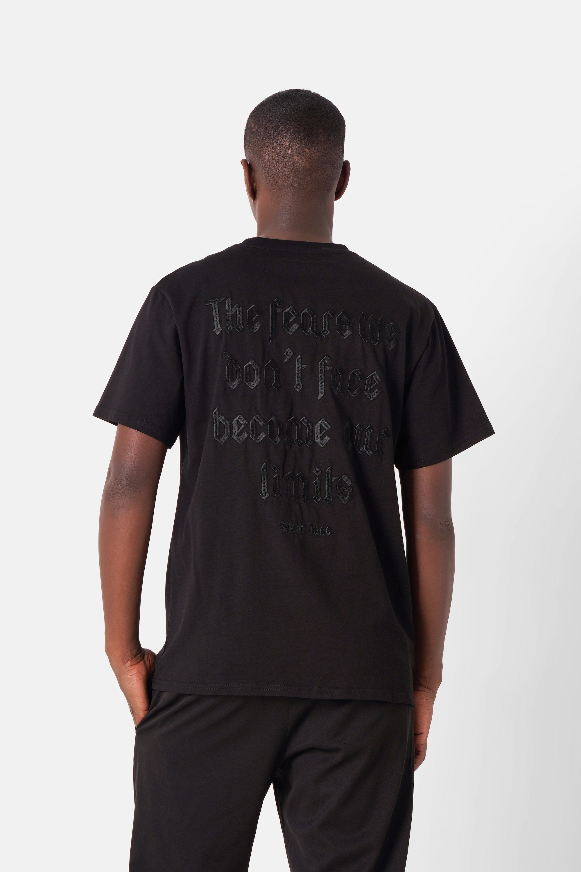 T-shirt short sleeves fear print 22977-BLAC