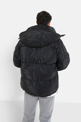 Iridescent puffer jacket Black
