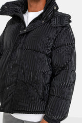 Iridescent puffer jacket Black