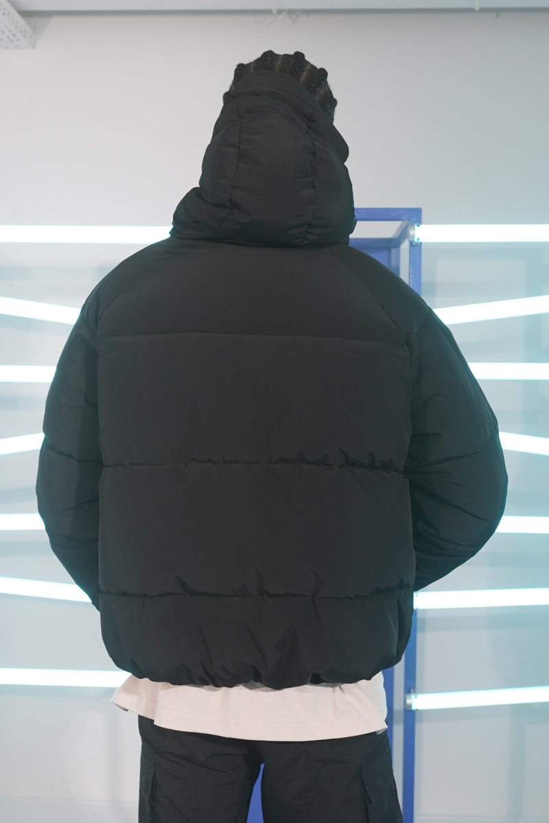 Puffer jacket hood Black