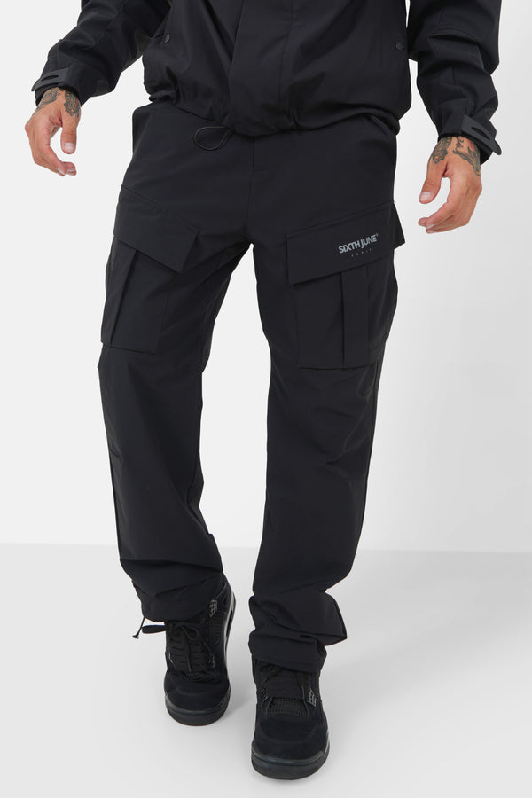 Nylon tech cargo pants Black