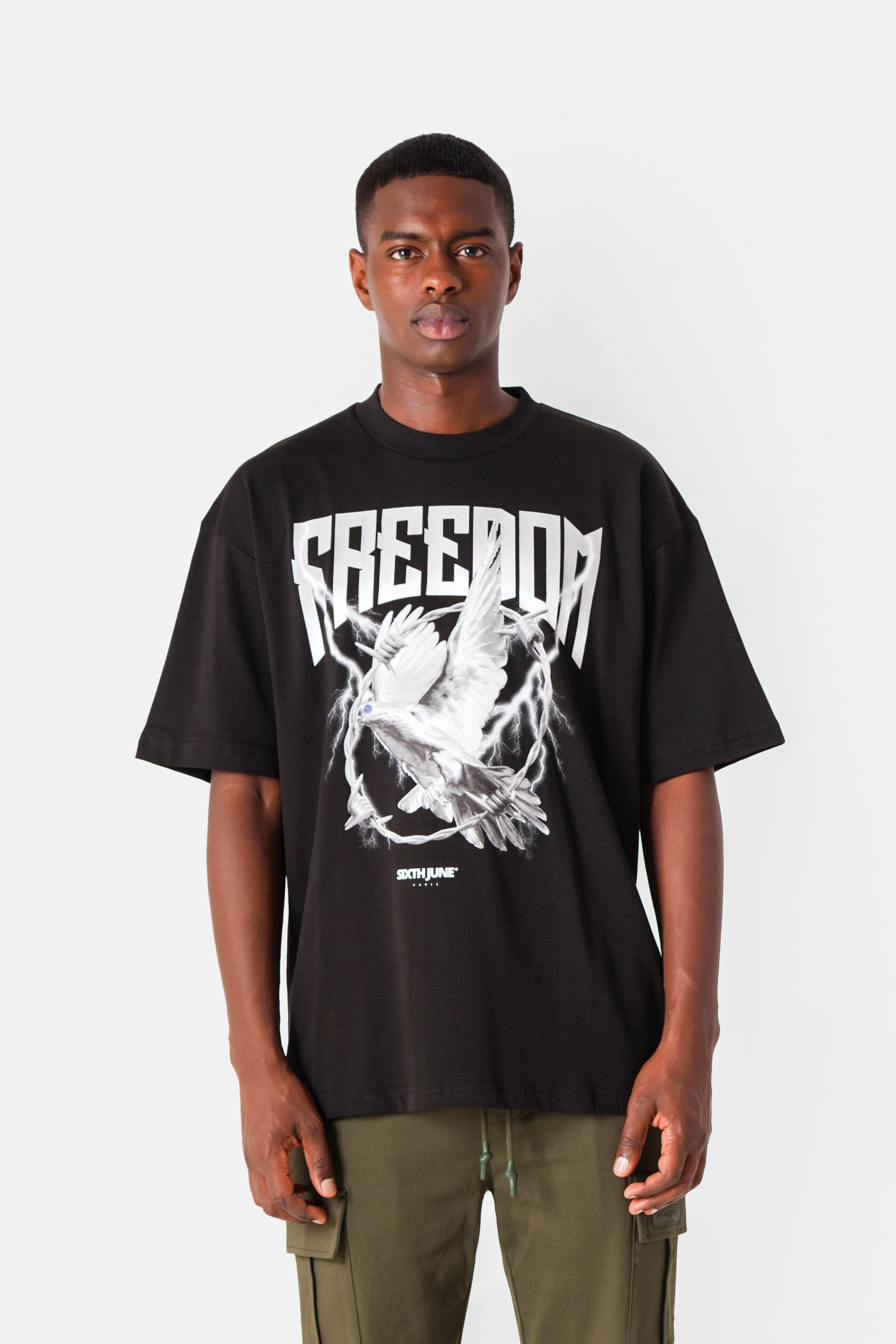 SS t-shirt freedom 25027-BLAC