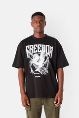 SS t-shirt freedom 25027-BLAC