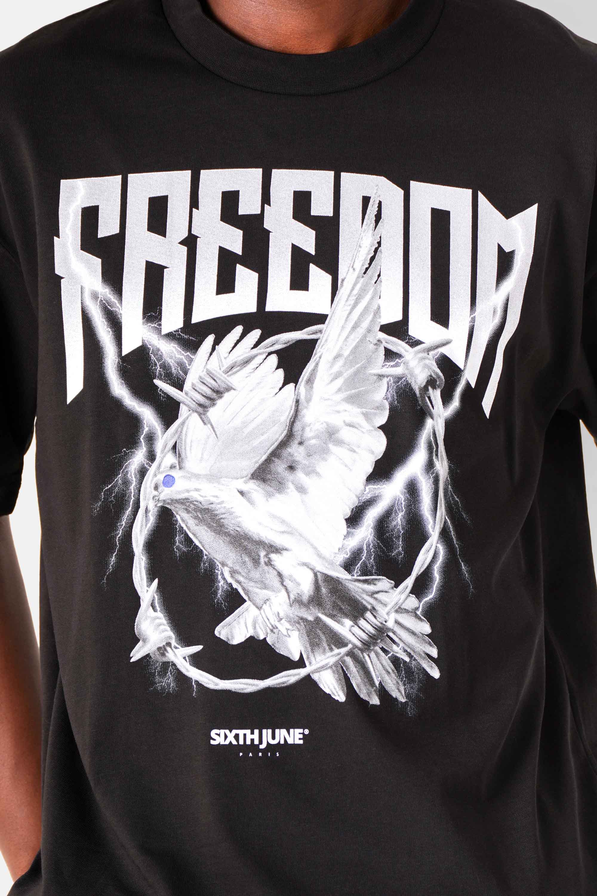 SS t-shirt freedom 25027-BLAC