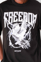 SS t-shirt freedom 25027-BLAC