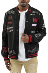 Crew Varsity Graffiti Jacket 25060-BLAC