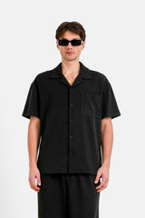 CREPE FABRIC SS SHIRT 25200-BLAC