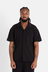 CREPE FABRIC SS SHIRT 25200-BLAC
