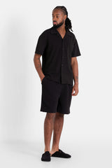 CREPE FABRIC SS SHIRT 25200-BLAC